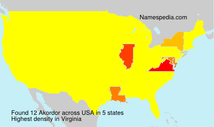 Surname Akordor in USA Surname Akordor in USA