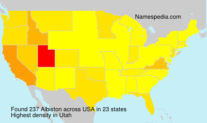 Surname Albiston in USA Surname Albiston in USA