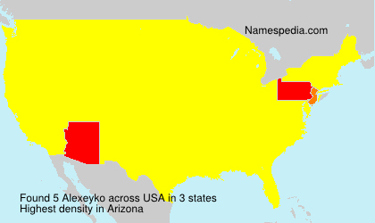 Surname Alexeyko in USA Surname Alexeyko in USA