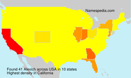 Surname Alexich in USA