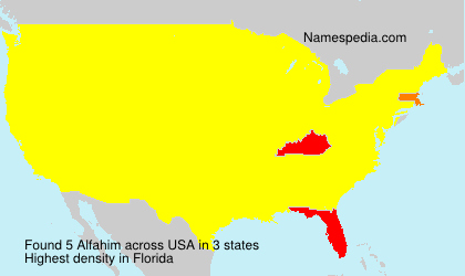 Surname Alfahim in USA Surname Alfahim in USA