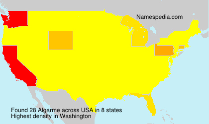 Surname Algarme in USA Surname Algarme in USA