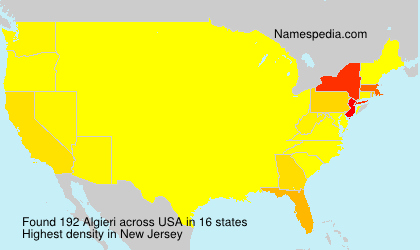 Surname Algieri in USA