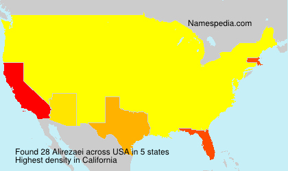 Surname Alirezaei in USA Surname Alirezaei in USA