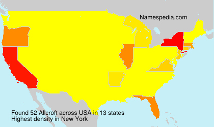 Surname Allcroft in USA Surname Allcroft in USA