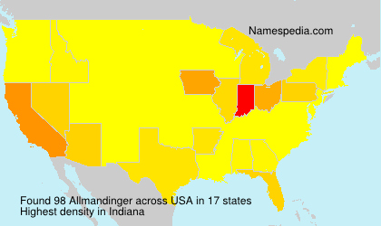 Surname Allmandinger in USA Surname Allmandinger in USA