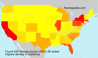 Surname Allsopp in USA Surname Allsopp in USA