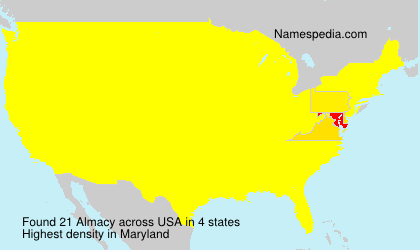 Surname Almacy in USA