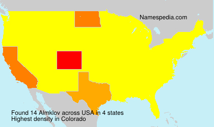 Surname Almklov in USA Surname Almklov in USA