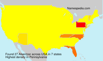 Surname Alsentzer in USA Surname Alsentzer in USA