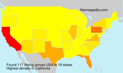 Surname Alsing in USA Surname Alsing in USA