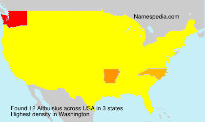 Surname Althuisius in USA Surname Althuisius in USA