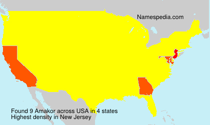 Surname Amakor in USA Surname Amakor in USA