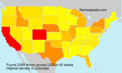 Surname Amen in USA Surname Amen in USA