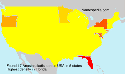 Surname Anastassiadis in USA Surname Anastassiadis in USA
