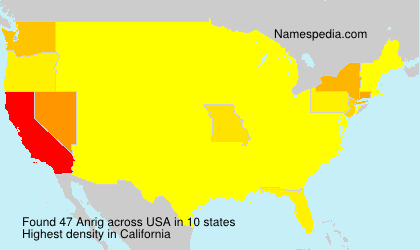Surname Anrig in USA Surname Anrig in USA