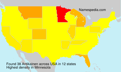 Surname Antikainen in USA Surname Antikainen in USA