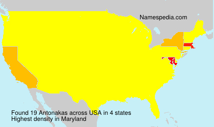 Surname Antonakas in USA Surname Antonakas in USA