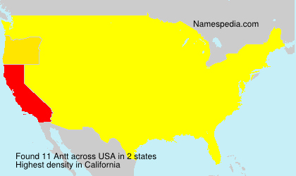 Surname Antt in USA