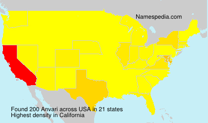 Surname Anvari in USA Surname Anvari in USA