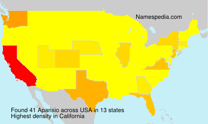 Surname Aparisio in USA Surname Aparisio in USA