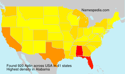 Surname Aplin in USA Surname Aplin in USA