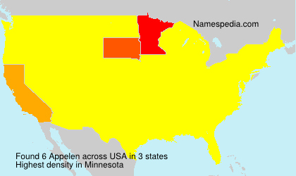 Surname Appelen in USA Surname Appelen in USA
