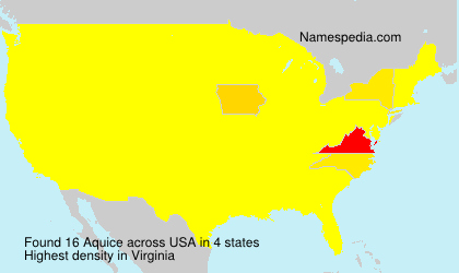 Surname Aquice in USA