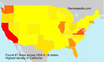 Surname Araia in USA Surname Araia in USA