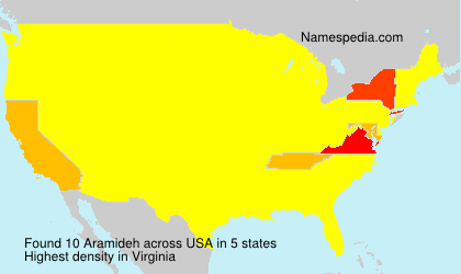 Surname Aramideh in USA Surname Aramideh in USA