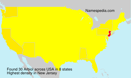 Surname Arbiol in USA Surname Arbiol in USA