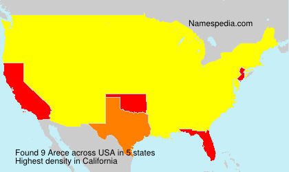 Surname Arece in USA Surname Arece in USA