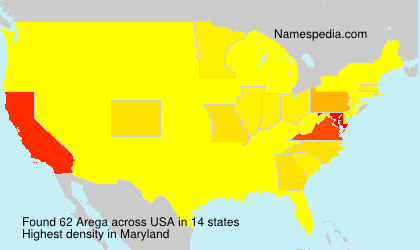 Surname Arega in USA Surname Arega in USA