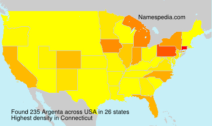Surname Argenta in USA