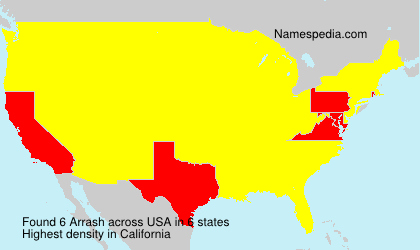 Surname Arrash in USA Surname Arrash in USA