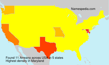 Surname Arreano in USA Surname Arreano in USA