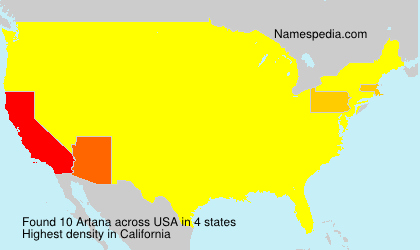 Surname Artana in USA