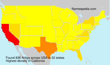 Surname Artiga in USA