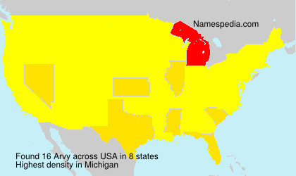 Surname Arvy in USA Surname Arvy in USA