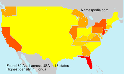 Surname Asali in USA Surname Asali in USA
