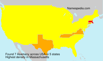 Surname Asamany in USA Surname Asamany in USA