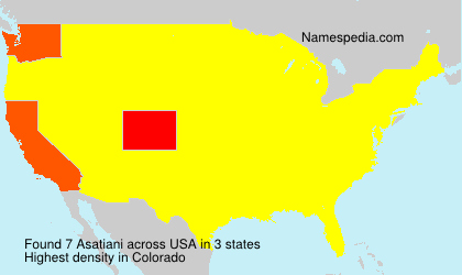 Surname Asatiani in USA Surname Asatiani in USA