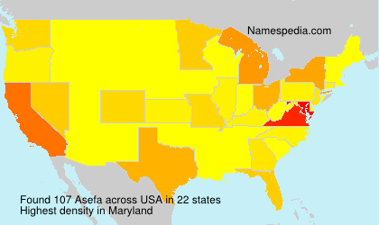 Surname Asefa in USA Surname Asefa in USA