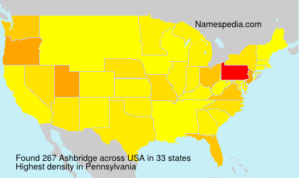 Surname Ashbridge in USA Surname Ashbridge in USA
