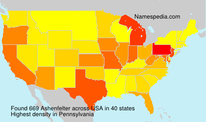Surname Ashenfelter in USA Surname Ashenfelter in USA