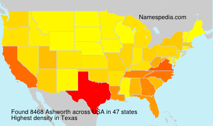 Surname Ashworth in USA Surname Ashworth in USA