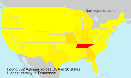 Surname Aslinger in USA Surname Aslinger in USA