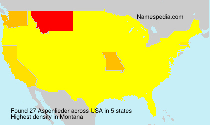 Surname Aspenlieder in USA Surname Aspenlieder in USA