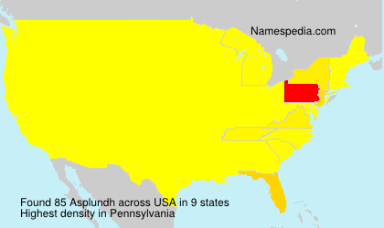 Surname Asplundh in USA Surname Asplundh in USA