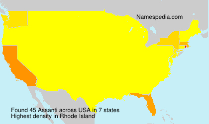 Surname Assanti in USA Surname Assanti in USA